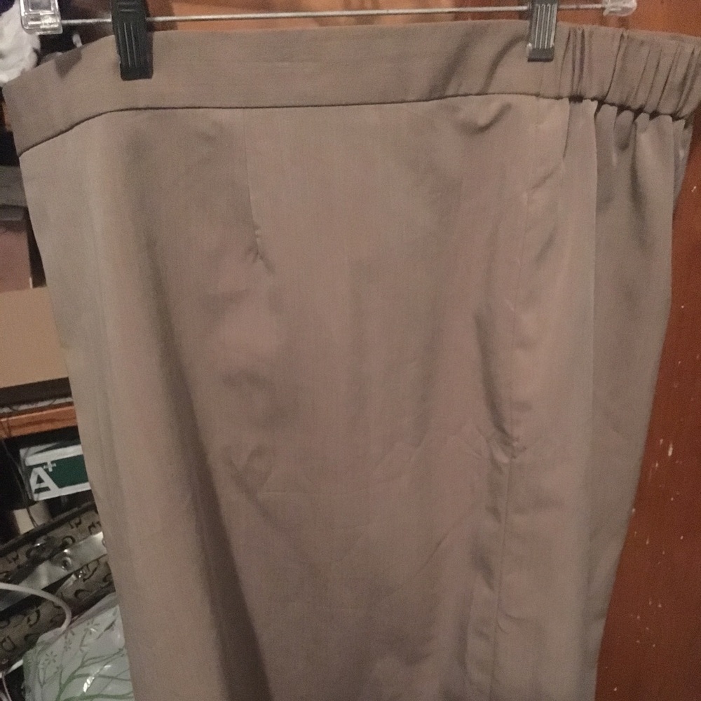Knee length tan skirt